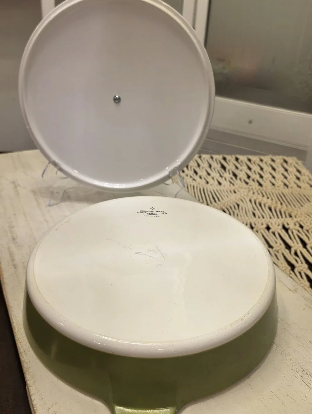 Vintage Corning Ware Avocado Green 10” Buffet Server P-710-B Casserole Lid